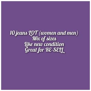 10 Jeans Lot for Women And Men Great For Resell